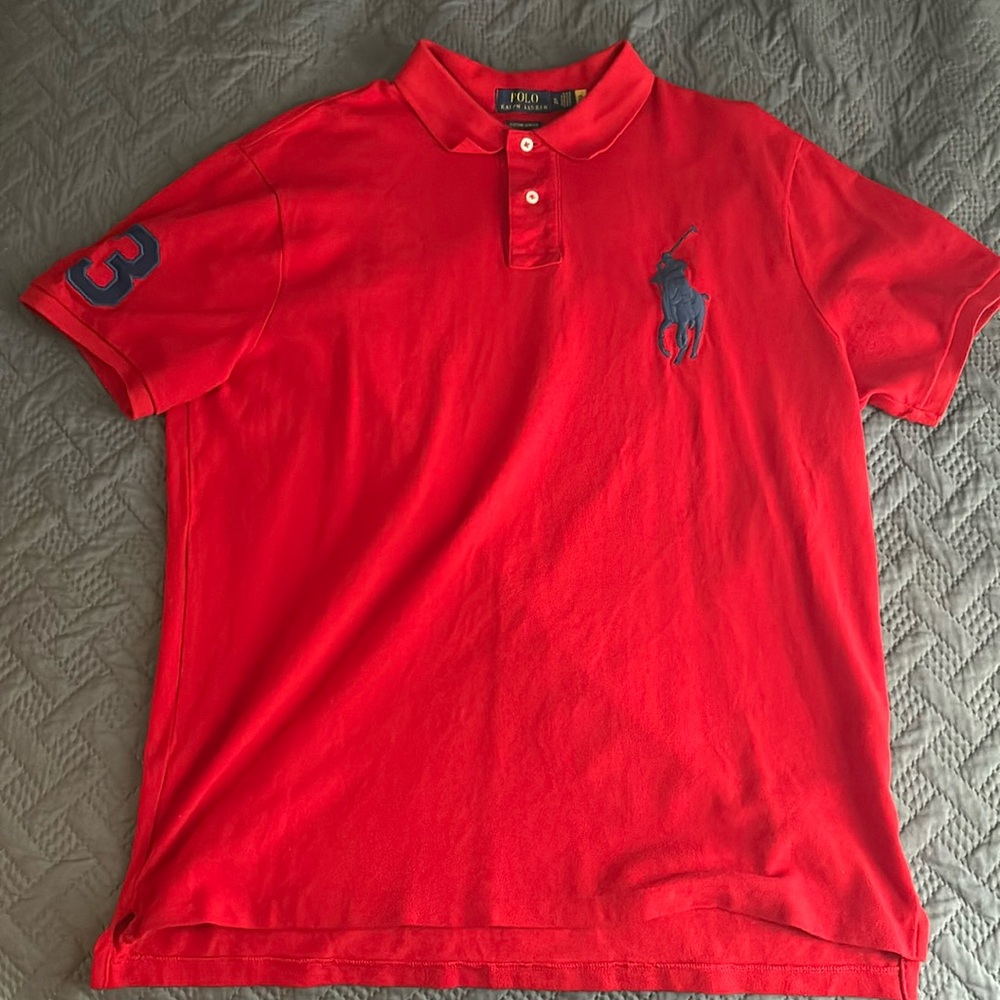 Red Polo Button Up